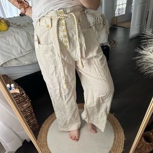 Maeve by Anthropologie Striped Linen Blend Pants